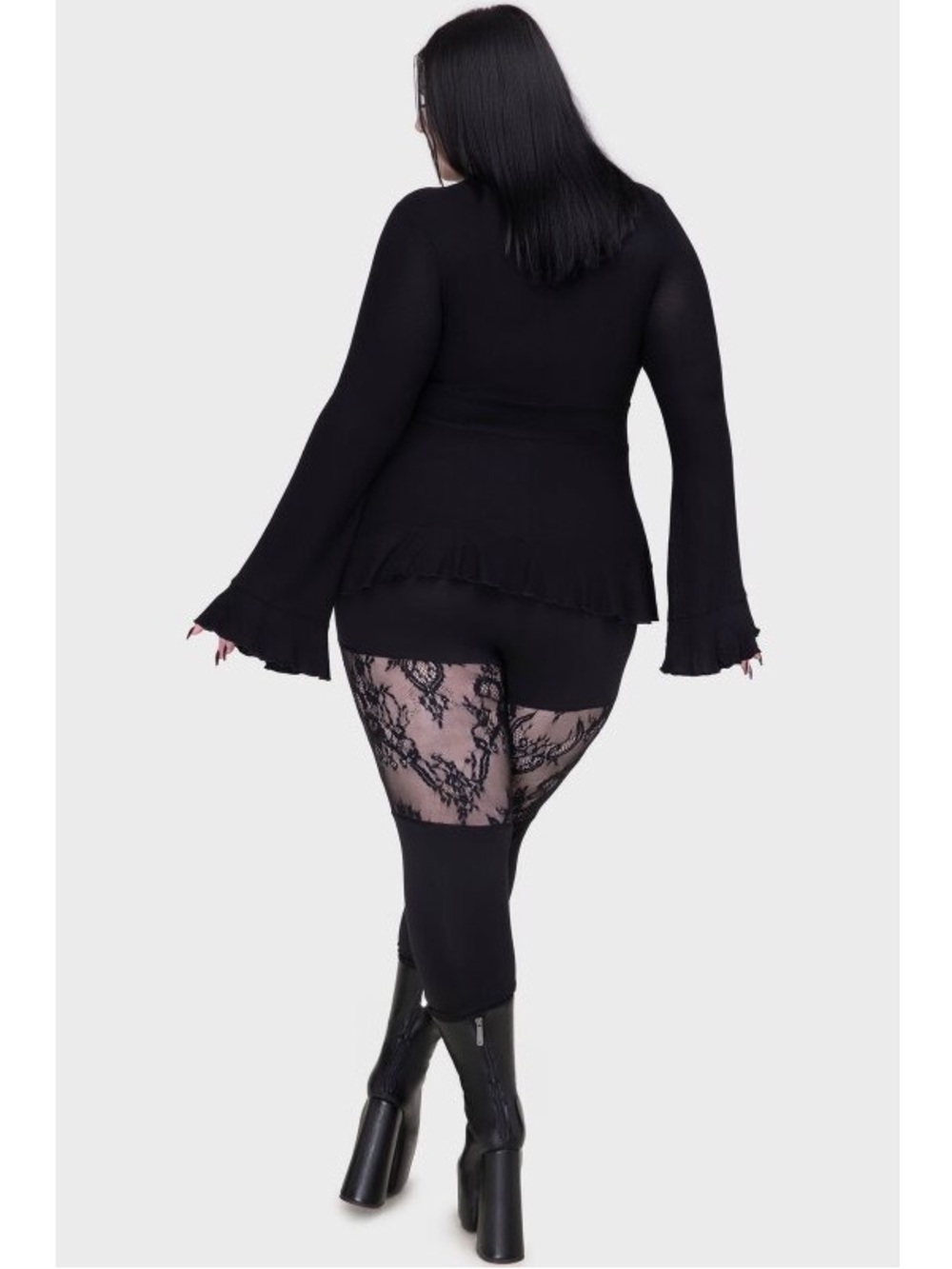 Discontinued* Killstar Lady Fatale Gothic Metal Leggings sz L BNWT - Picture 4 of 5